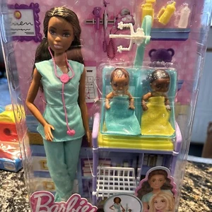 Barbie You Can Be Anything Baby Doctor Brunette Doll and Playset - Picture 1 of 4