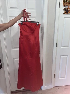 Vestido de Noche Formal Jessica McClintock Talla 10 1 Hombro Forrado Envolvente Rojo Foto 1 de 4