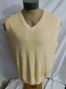 Men Cutter & Buck White Mountain Country Club Yellow Cotton Golf Vest L VTG NWOT - Picture 1 of 10