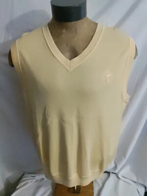 Men Cutter & Buck White Mountain Country Club Yellow Cotton Golf Vest L VTG NWOT - Image 1 of 4