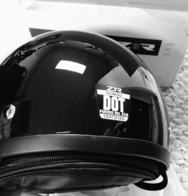 Medio casco Z1R Nomad Hellfire negro brillante punto grande ¡Certificado! Foto 1 de 4