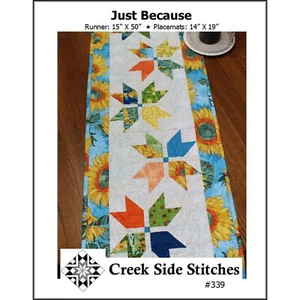 PLACEMATS and TABLE RUNNER ~ Quilted Pattern ~ Just Because ~ Creek Side Stitchs - Picture 1 of 2
