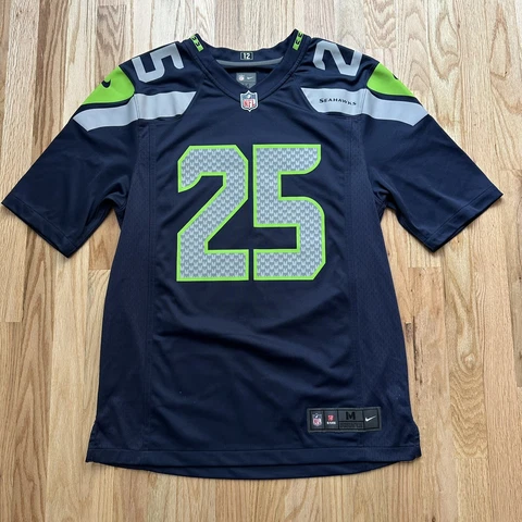 Men's Nike NFL On Field Seattle Seahawks Richard Sherman Navy Blue Home Jersey M Cover