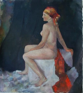 Ukrainian Oil Painting realism female Portrait woomen nude figure  - Picture 1 of 7