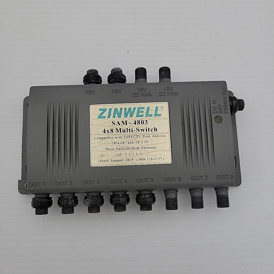Zinwell SAM-4803 4 x 8 Multi-Switch DirecTv Compatible with 18" x 20"/24" - Image 1 of 1