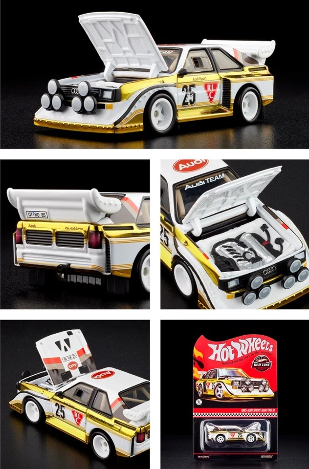 Audi Sport Quattro S1 1985 exclusivo RLC capó amarillo apertura Hot Wheels coleccionar Foto 1 de 4