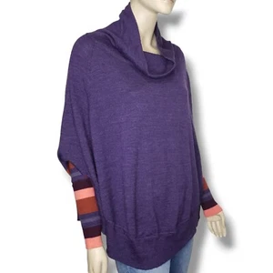 Smartwool Nokoni Poncho Sweater Womens Small Medium Purple Cowl Neck Wool - Picture 1 of 7