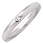 Auth Tiffany&Co. Stacking Band Ring 1P Diamond PT950 Platinum US6.5 Used F/S