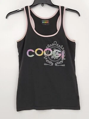 Camiseta sin mangas Coogi para mujer talla grande negra con logotipo gráfico mezcla de algodón elástica Foto 1 de 4
