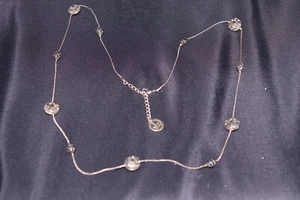 Krone Trifari Halskette versilbert mit Markasiten & Scheibenstationen - Bild 1 von 5