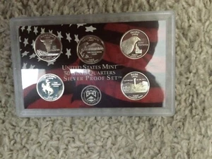 2007-S Statehood Quarter SILBER 5 Münzen Proof Set in Original Mint Kunststoff Halter - Bild 1 von 1