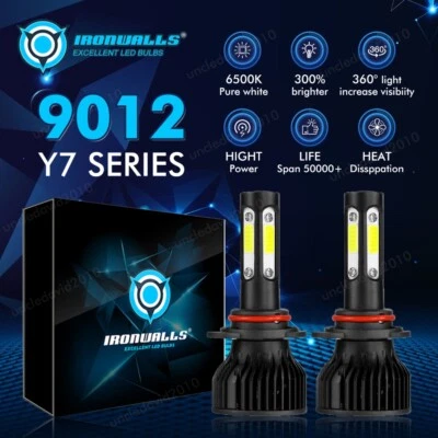 Kit de faros LED de 4 lados 9012 bombilla de haz alto/bajo súper brillante 6500K blanco 1500000LM Foto 1 de 4