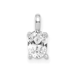 14k White Gold 1/2 carat Lab Grown Diamond VS/SI+ G+ Complete Oval Solitaire ... - Picture 1 of 4