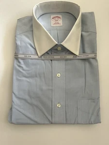 346 Brooks Brothers Mens 15.5-32 Blue Dress Shirt Non-Iron Cotton NWT $54 - Picture 1 of 5