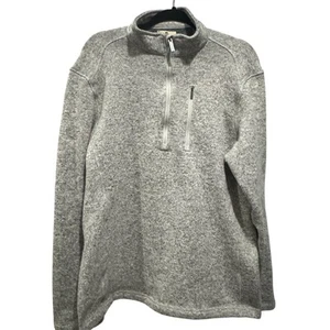 Men's Woolrich Sweater Sz L 1/2 Zip Knit Pullover Gray Long Sleeve Casual - Picture 1 of 9