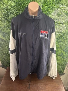 Mens Team USA Travel Team Basketball Blue/White Jacket Champion XXL - Picture 1 of 5