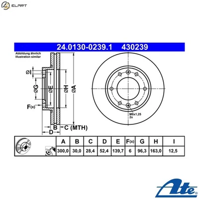 2x BRAKE DISC 24.0130-0239.1 FOR HYUNDAI GRAND/H-1/STAREX/Travel/II/?? iLOAD - Image 1 of 4