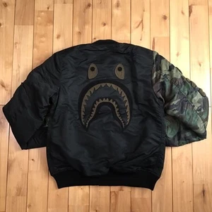 Limited A BATHING APE Bape x Undefeated Collaboration Camo Shark MA-1 Jumper JP - Picture 1 of 10