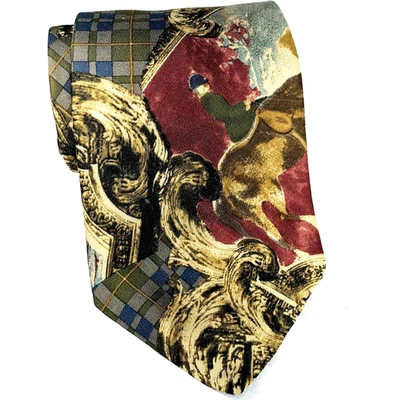 Rooster Vintage Tie Polo Horse West End Collection USA Equestrian Antique Frame — 第 1/4 张图片