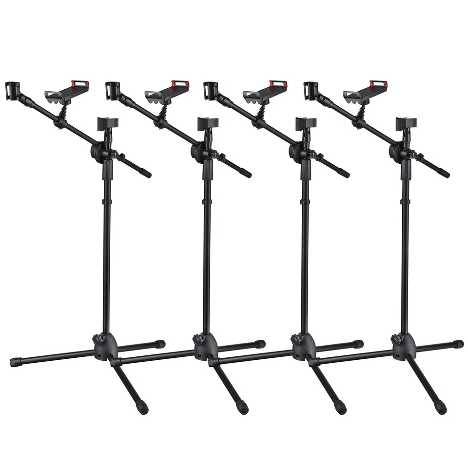4 Packs Microphone Boom Arm Stand Dual Mic Clips Adjustable Tripod Phone Holder - Image 1 of 4