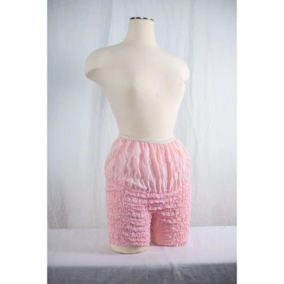 Lencería Boudoir Vintage Rosa Volantes Pettipants Bloomers Encaje Burlesque Pinup, M Foto 1 de 4