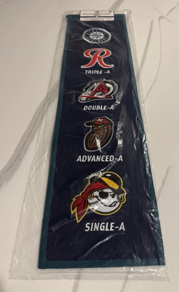 Seattle Mariners Winning Streak MLB Heritage Banner Embroidered Wool 8X32 NEW - Image 1 of 4