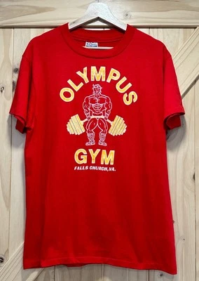 Gimnasio Olympus vintage años 80 EE. UU. culturismo levantamiento de pesas edad de oro clásico talla L Foto 1 de 4