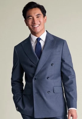 Charles Tyrwhitt Doble Botonadura Traje Italiano Chaqueta Denim Azul 36S Foto 1 de 4