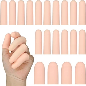 20 Stück Gel Fingerbetten Daumenschutz, Silikonhüllen Cover Gelb  - Bild 1 von 6