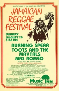 Gerahmtes Konzertplakat Jamaican Reggae Festival Toots & Maytals 1978 Lenox, MA - Bild 1 von 2