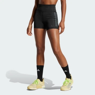 adidas women Optimé 3-Stripes 1/4 Short Leggings - Image 1 of 4