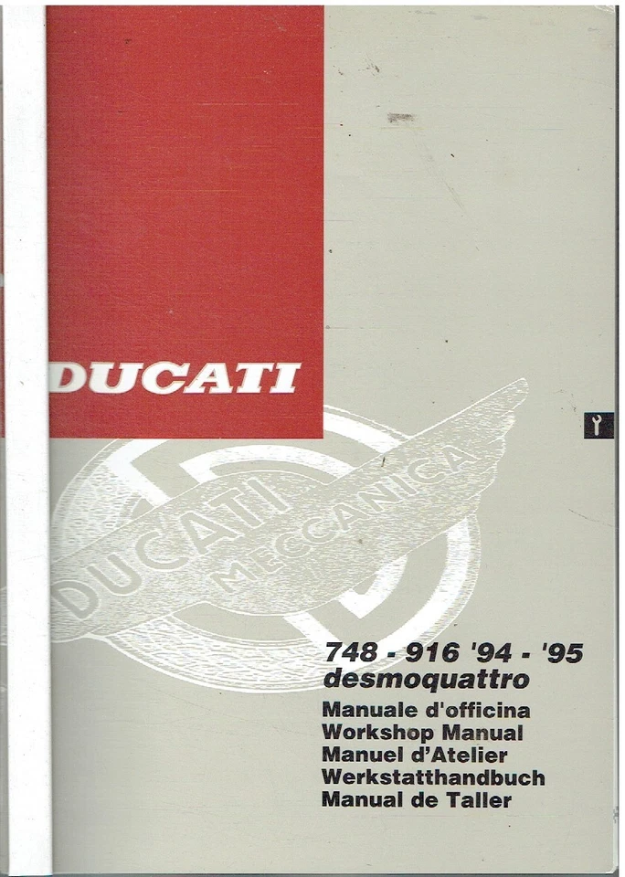DUCATI 748 & 916 DESMO (1994-95) ORIG. FACTORY WORKSHOP MANUAL (GB F D I E TEXT) - Image 1 of 1