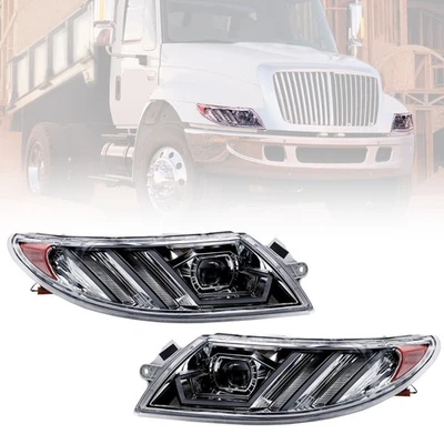 Par de faros LED para International DuraStar 4100 4200 4300LP 4400LP 8500 8600 Foto 1 de 4