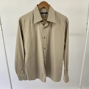 Gucci Mens Long Sleeve Shirt - Beige - Size 41/16 Medium - Picture 1 of 11