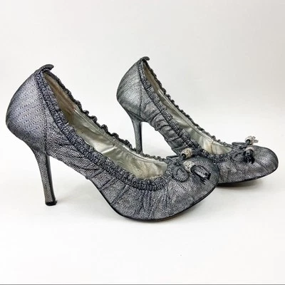 Hale Bob | Imelda Black Silver Tassel Pumps Sz 8.5 - Image 1 of 4