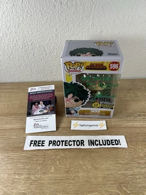 Deku Glow Funko Pop #596 My Hero Academia MHA COA Signed Autograph NEAR MINT - Image 1 of 4