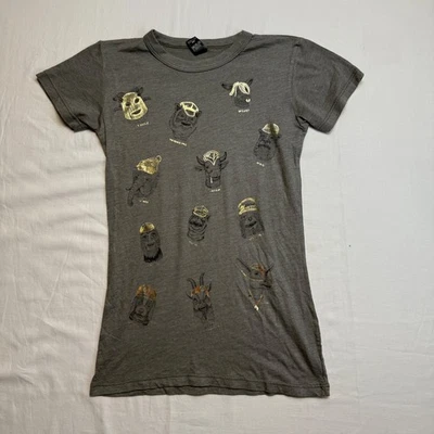 OBEY T-Shirt Womens Medium Dark Gray Graphic Animal Print Illustrative NWOT - Image 1 of 4