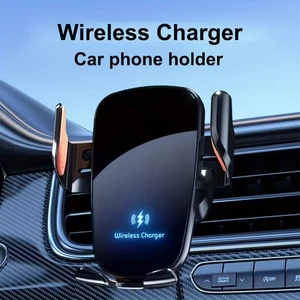 Wireless Car Charger Phone Holder, 15W Fast Charging Manual Clamp Mobile  - Picture 1 of 6