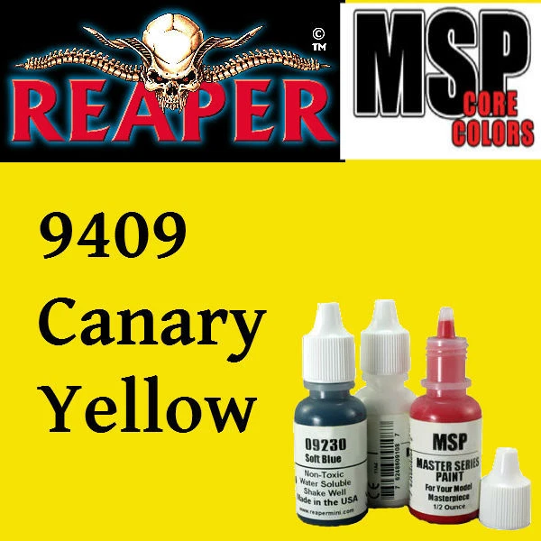 CANARY YELLOW 9409 - MSP core 15ml 1/2oz paint pot peinture REAPER MINIATURE