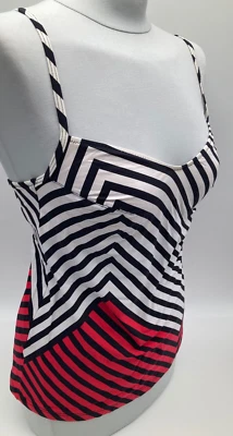 RACHEL PAPPO Tankini-Oberteil Top rot weiß schwarz gestreift verschiedene Größen - Bild 1 von 4