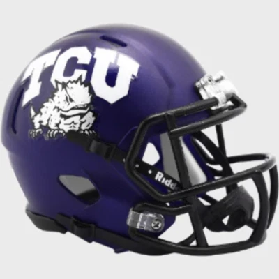 TCU Horned Frogs NCAA Mini Speed Football Helmet Satin Purple- NCAA. - Image 1 of 2