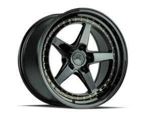 19x9.5 Aodhan DS05 5x114.3 +22  Black Rims (Set of 4) - Picture 1 of 3