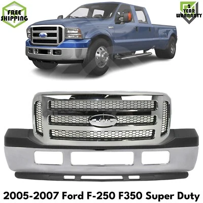 Front Bumper Chrome & Valance Kit For 2005-2007 Ford F-250 F-350 Super Duty - Изображение 1 из 4