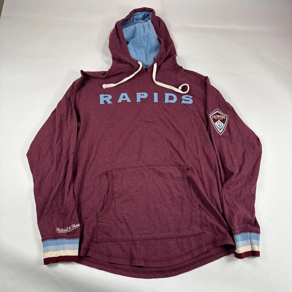 Mitchell Ness Colorado Rapids MLS Soccer Hoodie Mens M Red Pullover Sweater READ - Image 1 of 4