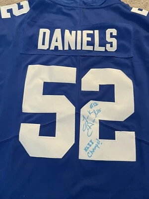 Tank Daniels  Signed/Autographed New York Giants Custom Jersey Blue - Image 1 of 3