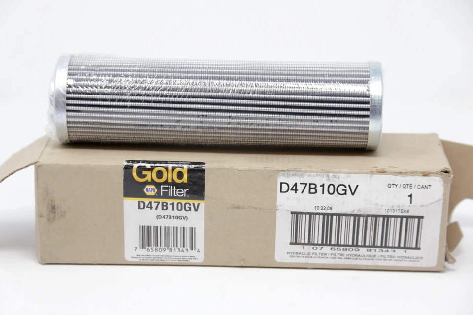 NAPA GOLD Hydraulic Canister Filter Cartridge D47B10GV Pleated Micro Glass Media - Image 1 of 1