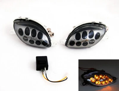 Left & Right Smoke Front Turn Signals Fit For Suzuki Hayabusa 1300 1999-2007 H0 - Imagem 1 de 3