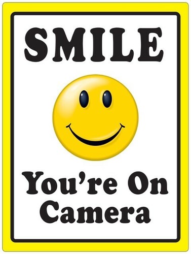SMILE YOU'RE ON CAMERA - STICKER - CCTV Security Video Warning - Decal ...