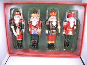 New Boxed Set of 4 Porcelain Nutcracker Christmas Ornaments Decorations  CH153 - Picture 1 of 7