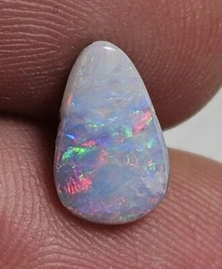 Polished Boulder Opal White Pink Blue Winton 1.15 Carat Lapidary Australian Opal - Picture 1 of 18